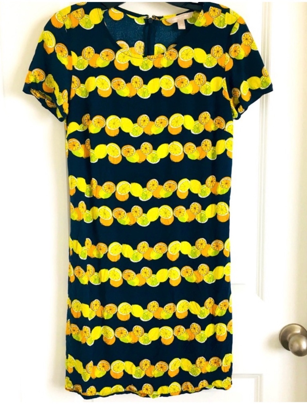 Banana Republic Citrus Print Shift Dress | Navy | Size 0